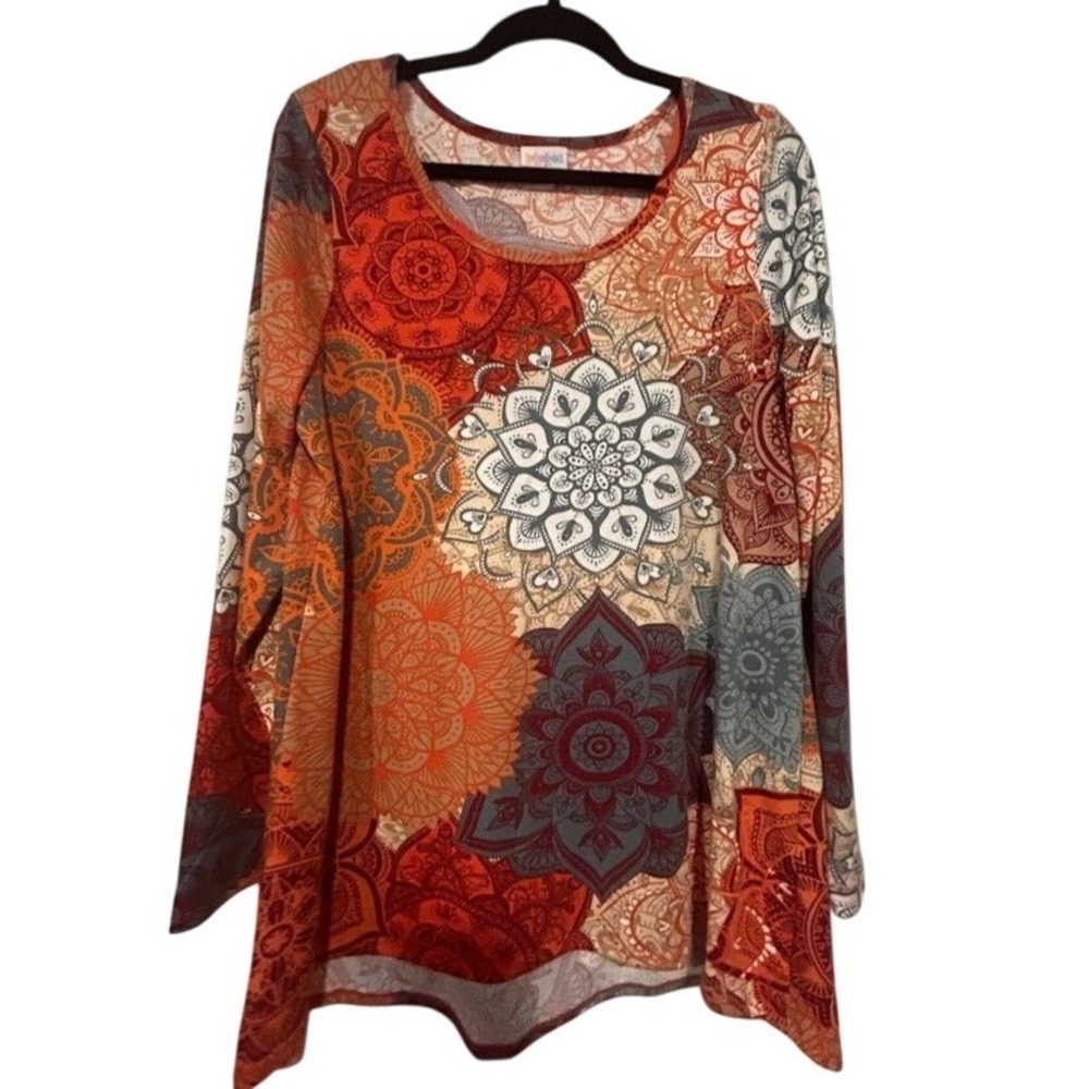 LuLaRoe Medallions Long Sleeve Top Womens XL